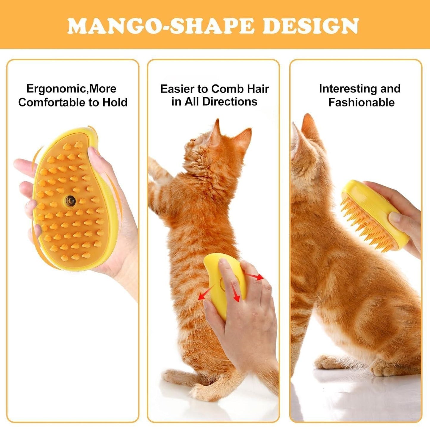 3 In1 Steamy Pet Cat Brush Cleanser Vapor, Steaming Pet Hair Brush